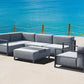 35" Gray and TPU Coating Metal Outdoor Modular with Gray Cushion