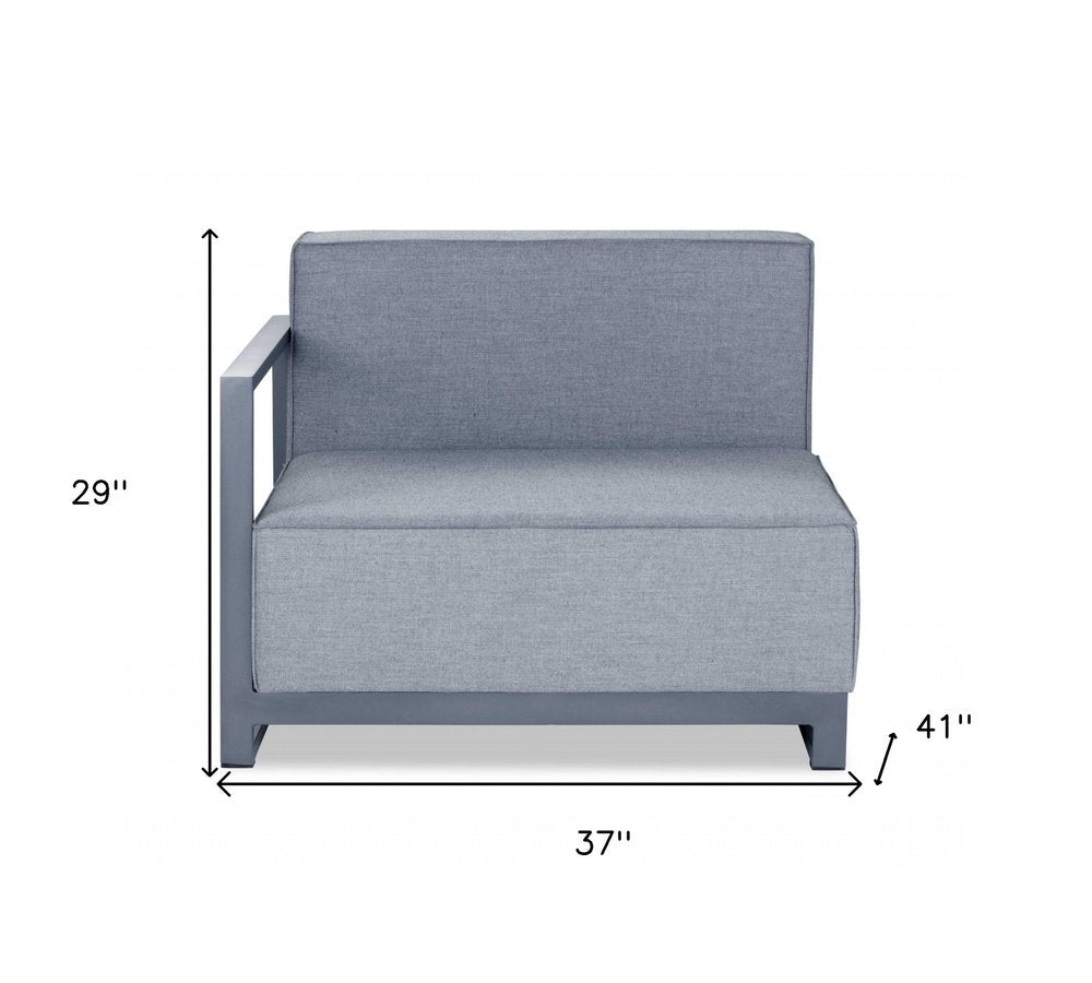 37" Gray Linen Arm Chair