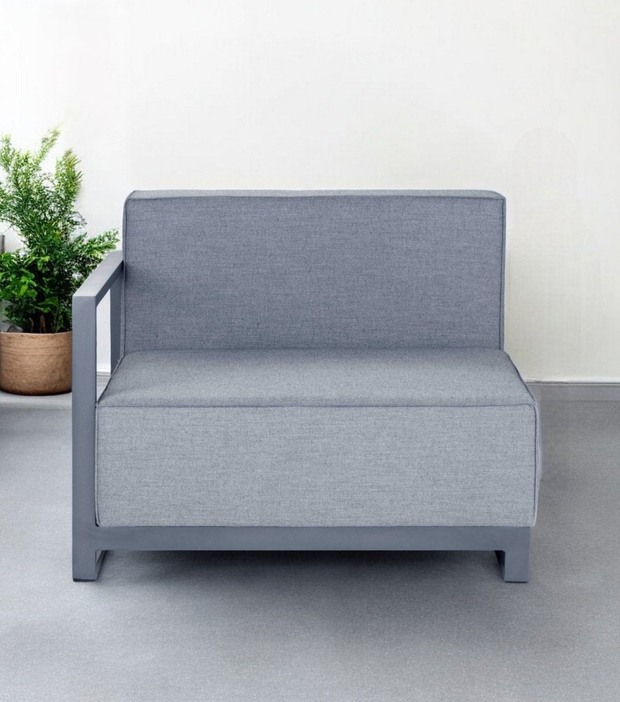 37" Gray Linen Arm Chair
