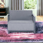37" Gray Linen Arm Chair