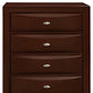 32" Espresso Solid Wood Five Drawer Chest