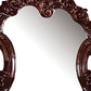 45" Brown Crowned Top Solid Wood Framed Mounted Dresser Mirror