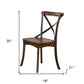 Set of Two Brown Cross Back Dining Side Chairs