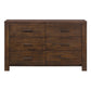 59" Brown Metal Six Drawer Dresser