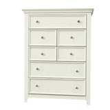36" White Solid Wood Seven Drawer Dresser
