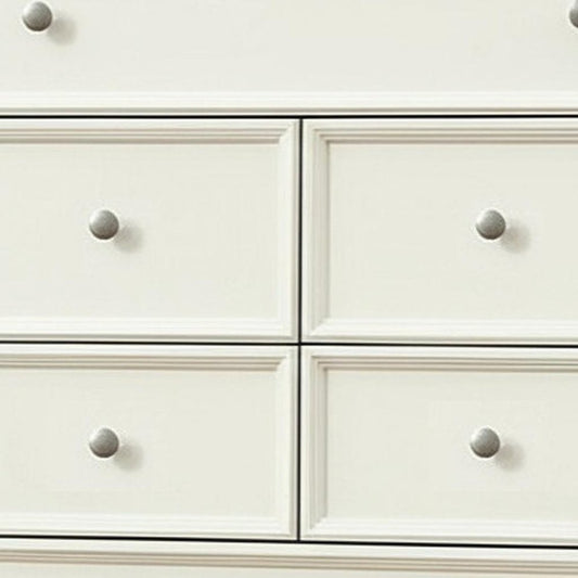 36" White Solid Wood Seven Drawer Dresser
