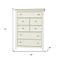 36" White Solid Wood Seven Drawer Dresser