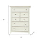 36" White Solid Wood Seven Drawer Dresser