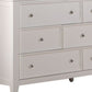 36" White Solid Wood Seven Drawer Dresser