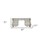 67" Antiqued White Wood Vanity Table With Seven Drawers