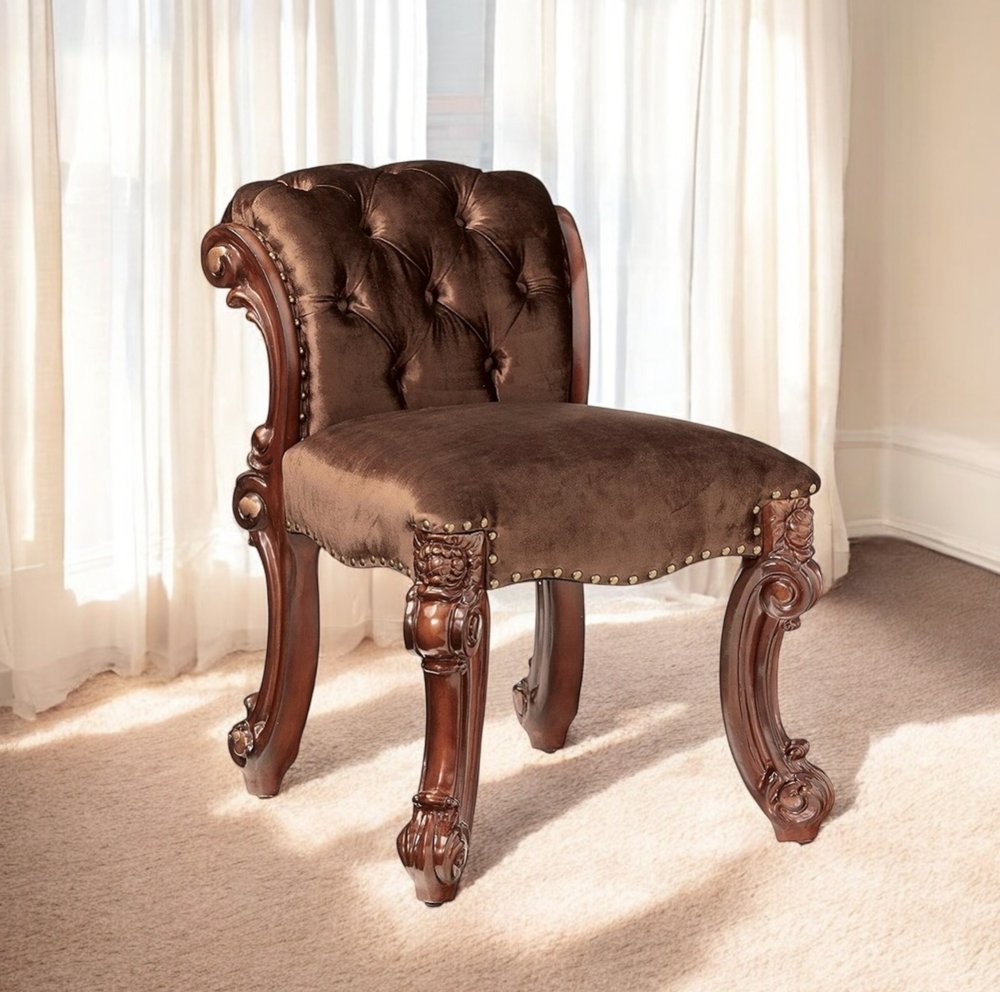 18" Solid Manufactured Wood and Fabric Bar Chair