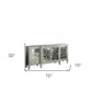72" Black and Silver Mirrored Solid Wood and Glass Distressed Solid Console Table