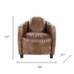 29" Brown Faux Leather Distressed Barrel Chair