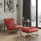 29" Red and Gold Top Grain Leather Arm Chair