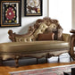 81" Bone and Pearl Faux Leather Tufted Lounge Chair And Toss Pillows