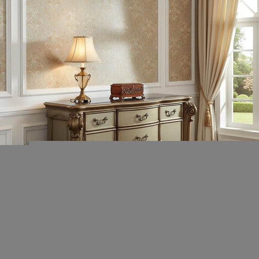 71" Gold Solid Wood Dresser