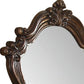47" White And Silver Abstract Wood Framed Antiqued Glass Mounted Dresser Mirror