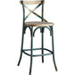 21" Brown And Sky Blue Iron Bar Chair