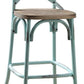 21" Brown And Sky Blue Iron Bar Chair