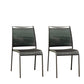 Set of Four Gray Aluminum Dining Side Chairs