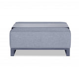 40" Gray Linen Cocktail Ottoman