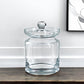 6" Clear Mouth Blown Crystal Biscuit Jar