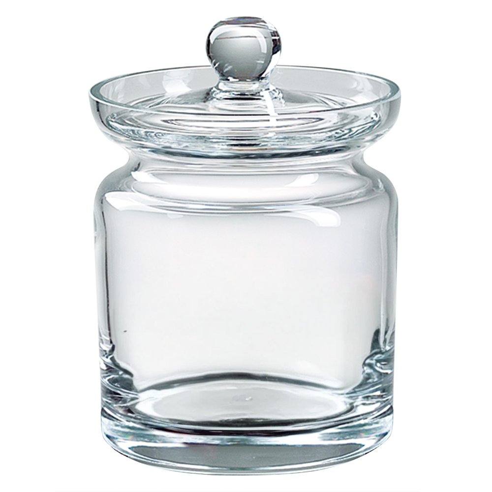 6" Clear Mouth Blown Crystal Biscuit Jar