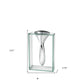 14" Clear Cylinder Aluminum And Crystal Glass Table Vase