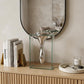 14" Clear Cylinder Aluminum And Crystal Glass Table Vase