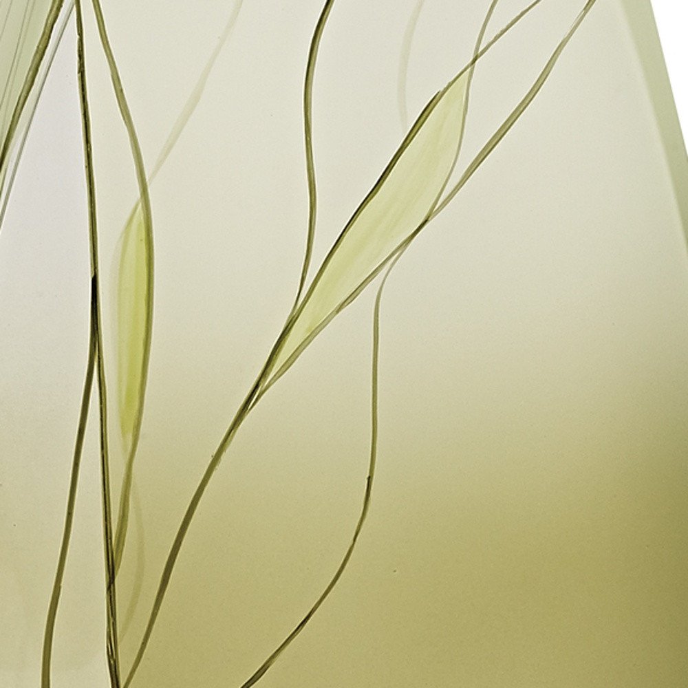 12" Green Abstract Lead Free Crystal Table Vase