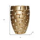 12" Gold And Clear Geometric Oval Lead Free Crystal Table Vase
