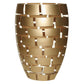 12" Gold And Clear Geometric Oval Lead Free Crystal Table Vase