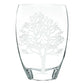 12" Clear And White Tree Of Life Oval Lead Free Crystal Table Vase