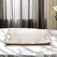 11" Clear And Gold Seeded Glass Serving Tray With Handles