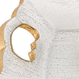 11" Clear And Gold Seeded Glass Serving Tray With Handles