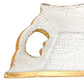 20" Clear And Gold Seeded Glass Serving Tray With Handles