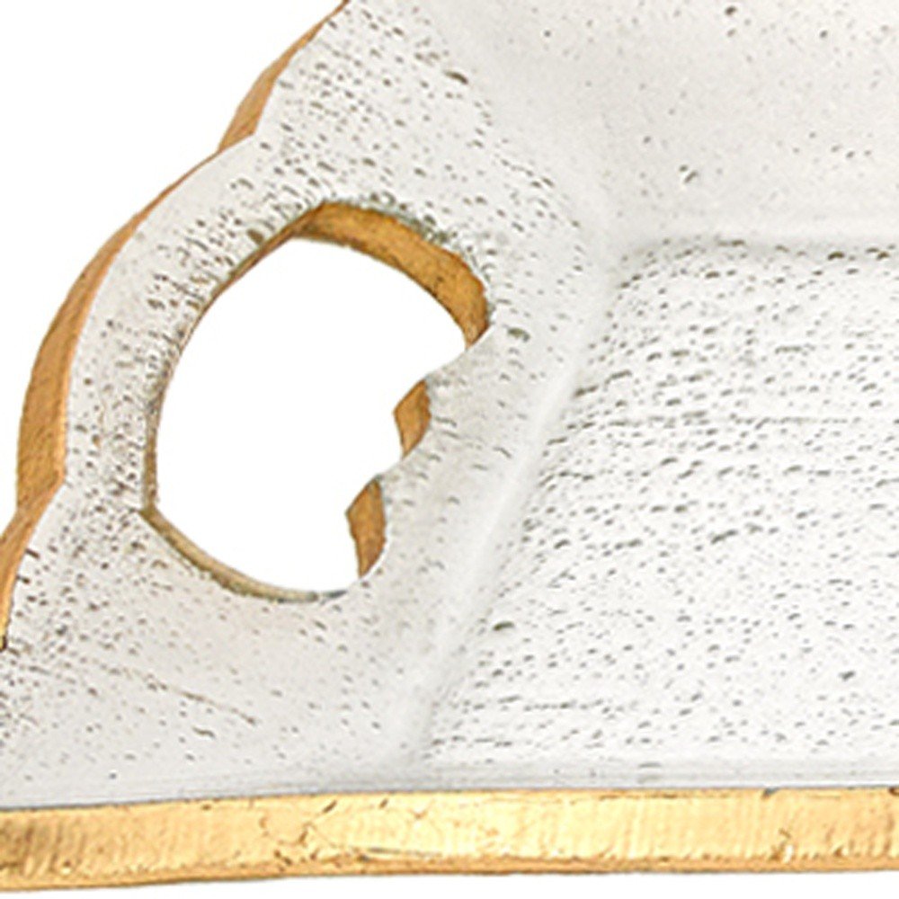 20" Clear And Gold Seeded Glass Serving Tray With Handles