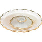 13" Clear and Gold Round Glass Hand Finished Lazy Susan