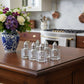 Set of Six Clear And Silver Cut Crystal Individual Salt and Pepper Shakers