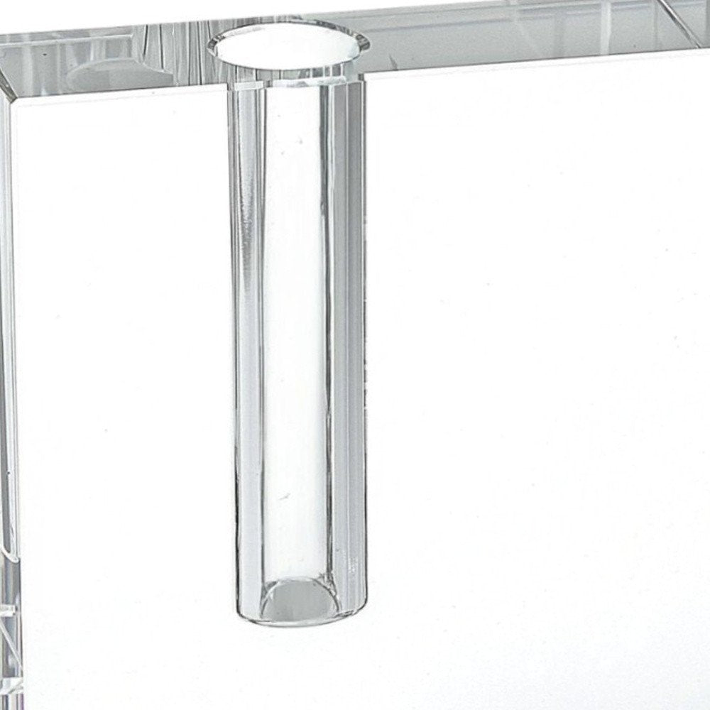 6" Clear Square Lead Free Crystal Bud Vase