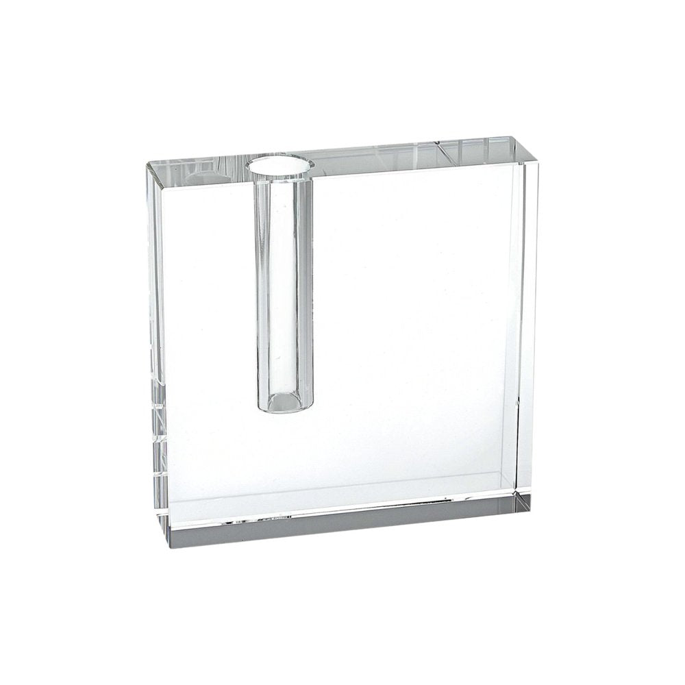 6" Clear Square Lead Free Crystal Bud Vase