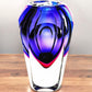 10" Purple Cylinder Crystal Glass Table Vase