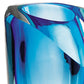 8" Clear and Blue Crystal Table Vase