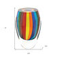 6" Blue Clear Red And Yellow Cylinder Crystal Glass Table Vase
