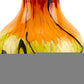 11" Black Blue Red And Yellow Abstract Urn Handblown Glass Table Vase