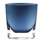 8" Midnight Blue And Clear Oval Crystal Glass Table Vase