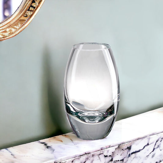 11" Clear Lead Free Crystal Oval Table Vase