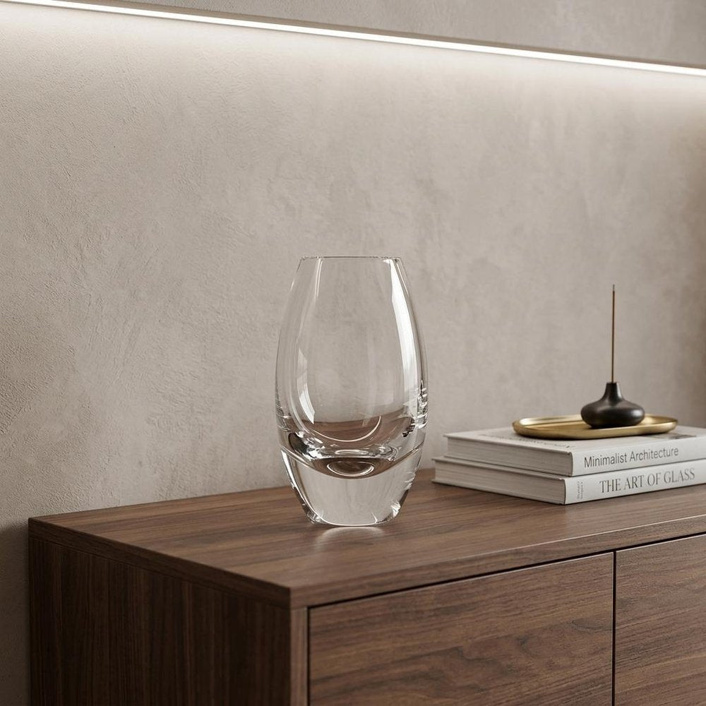 11" Clear Lead Free Crystal Oval Table Vase