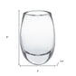 8" Clear Oval Crystal Glass Table Vase