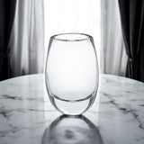 8" Clear Oval Crystal Glass Table Vase